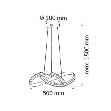 Wofi 6823.01.10.9500 - LED Zatemnitveni lestenec na vrvici SOLO LED/28W/230V