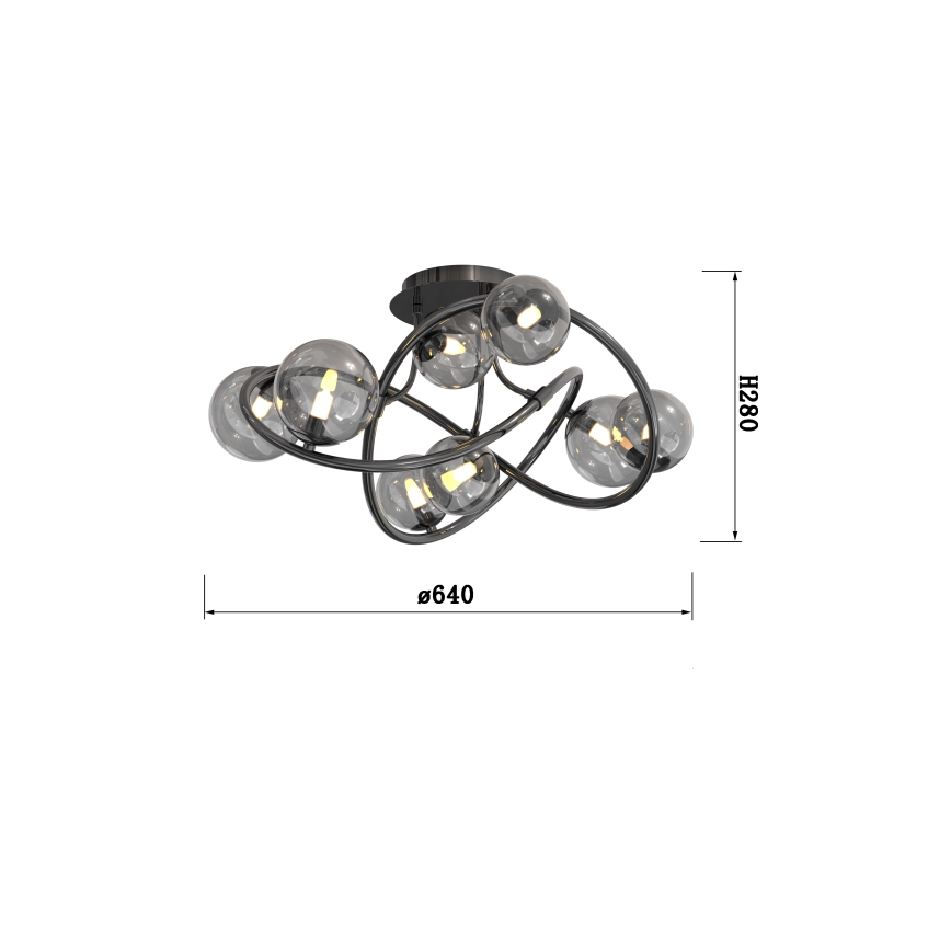 Wofi 9014-805 - LED Nadgradni lestenec NANCY 8xG9/3,5W/230V črni krom