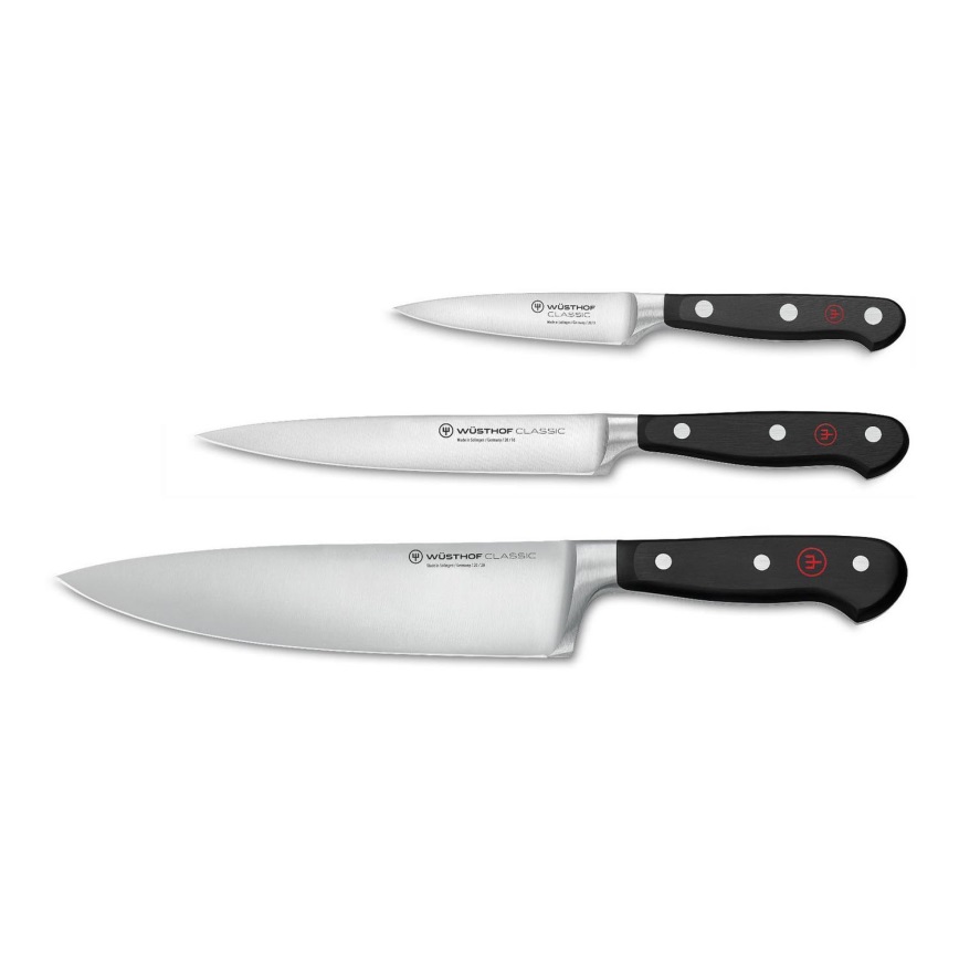 Wüsthof - Set kuhinjskih nožev CLASSIC 3 kom. črna