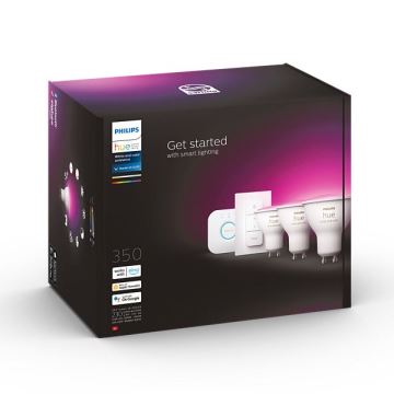 Začetni paket Philips Hue WHITE AND COLOR AMBIANCE 3xGU10/4,3W 2000-6500K + povezovalna naprava