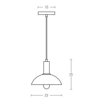 Zambelis 180052 - Lestenec na vrvici 1xE27/40W/230V črna