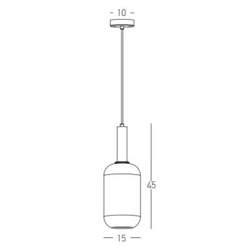 Zambelis 22070 - Lestenec na vrvici 1xE27/40W/230V pr. 15 cm zlata