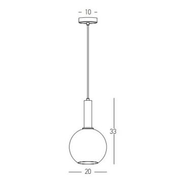 Zambelis 22071 - Lestenec na vrvici 1xE27/40W/230V pr. 20 cm zlata