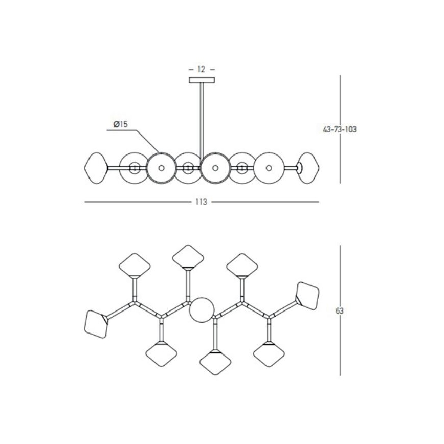 Zambelis 23023 - Lestenec na drogu 8xG9/5W/230V zlata