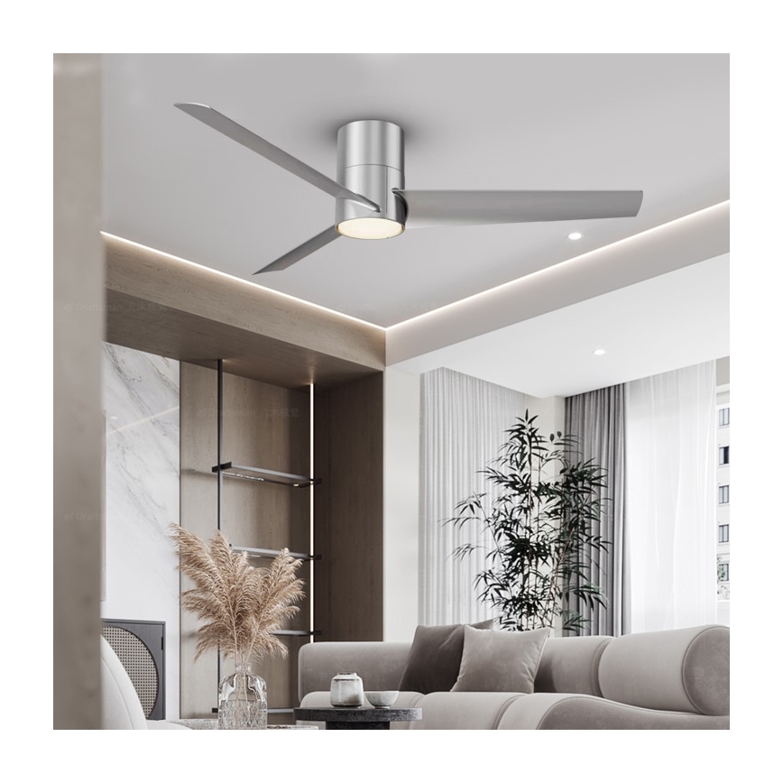 ZEVENTI - LED Stropni ventilator BARROSA LED/18W/230V Wi-Fi Tuya krom + Daljinski upravljalnik