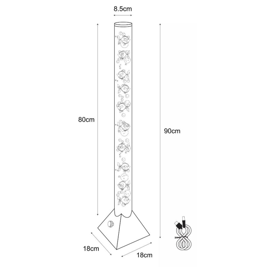 Zuma Line - LED RGB Polnilna talna svetilka LED/3,6W/5V