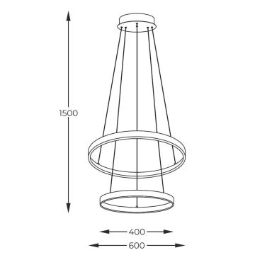 Zuma Line - LED Lestenec na vrvici LED/50W/230V 3000/4000/6000K pr. 60 cm črna