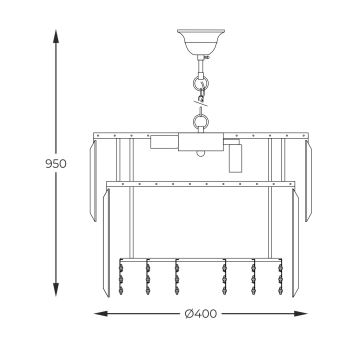 Zuma Line - Lestenec na verigi 8xE14/40W/230V pr. 40 cm zlata