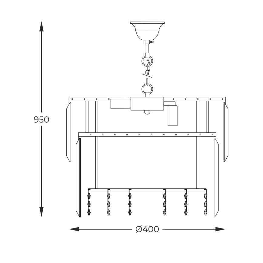 Zuma Line - Lestenec na verigi 8xE14/40W/230V pr. 40 cm zlata