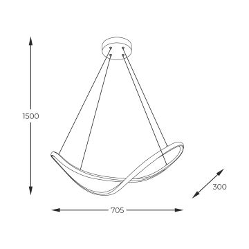 Zuma Line - LED Lestenec na vrvici LED/45W/230V 3000/4000/6000K črna