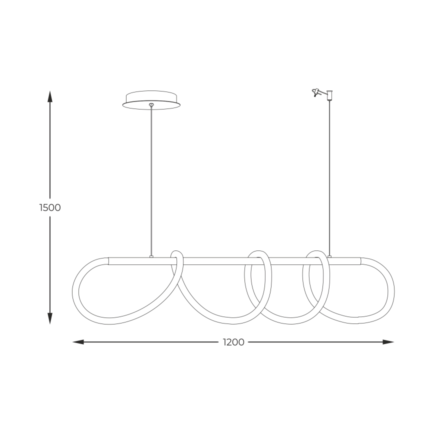 Zuma Line - LED Lestenec na vrvici LED/45W/230V 3000/4000/6000K črna