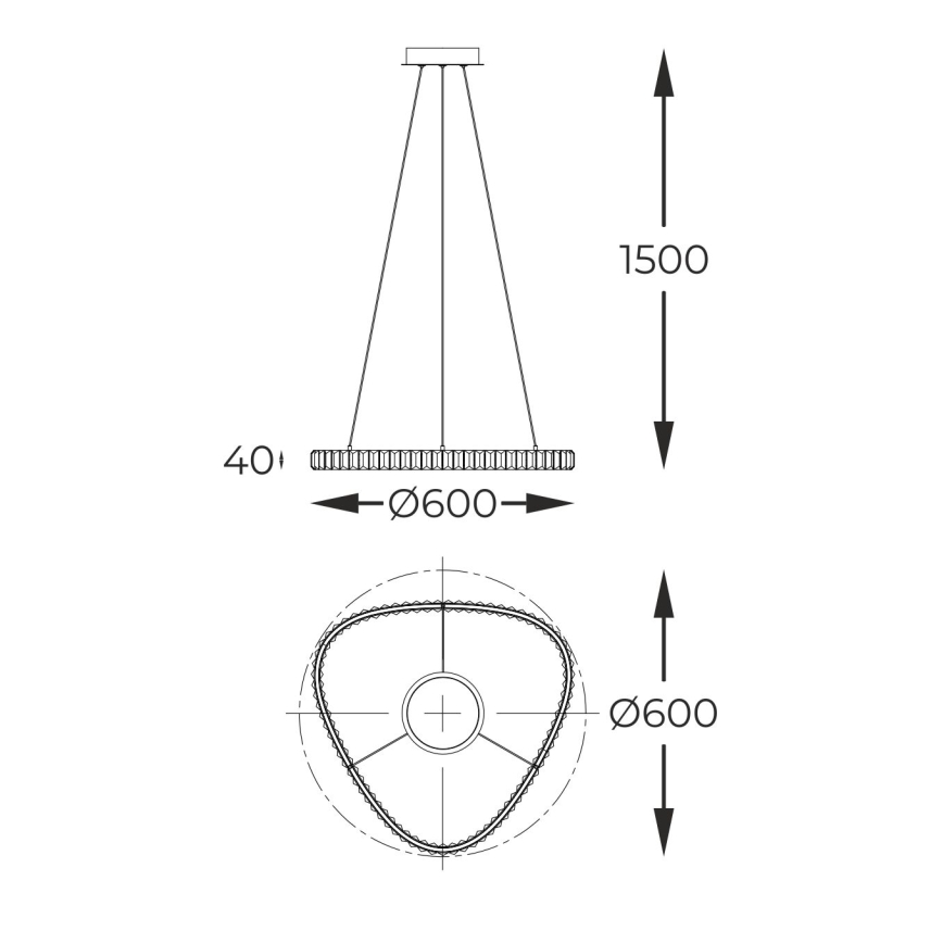 Zuma Line - LED zatemnjen kristalni lestenec na vrvici LED/25W/230V 2700-6000K + daljinski upravljalnik