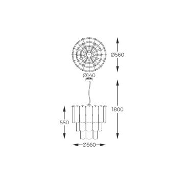 Zuma Line - Lestenec na vrvici 14xE14/40W/230V črna