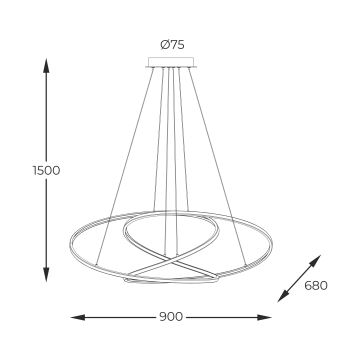 Zuma Line - LED Zatemnitveni lestenec na vrvici LED/56W/230V zlata