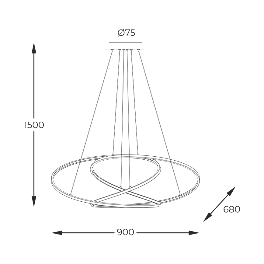 Zuma Line - LED Zatemnitveni lestenec na vrvici LED/56W/230V zlata