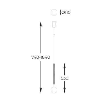 Zuma Line - Lestenec na vrvici 1xG9/6W/230V medenina