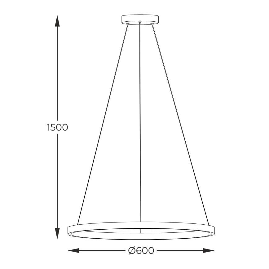 Zuma Line - LED Lestenec na vrvici LED/32W/230V 3000/4000/6000K pr. 60 cm črna