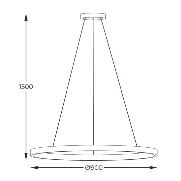 Zuma Line - LED Lestenec na vrvici LED/40W/230V 3000/4000/6000K pr. 90 cm črna