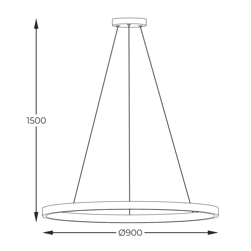 Zuma Line - LED Lestenec na vrvici LED/40W/230V 3000/4000/6000K pr. 90 cm črna