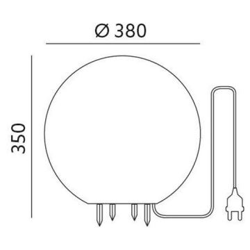 Zunanja dekorativna svetilka GARDEN BALL 1xE27/40W/230V IP65 pr. 38 cm