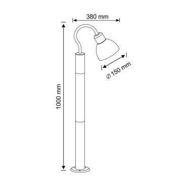 Zunanja svetilka ARNE 1xE27/10W/230V IP44 100 cm